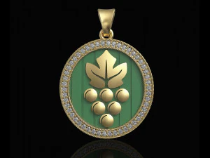 grapes-logo pendant 3D Print Model