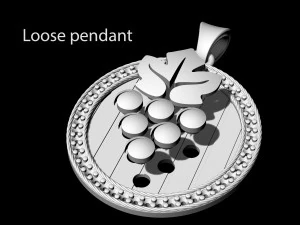 grapes-logo pendant 3D Print Model