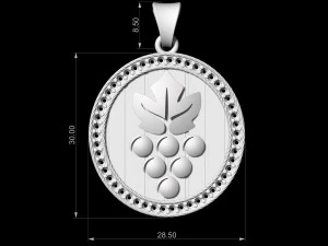 grapes-logo pendant 3D Print Model