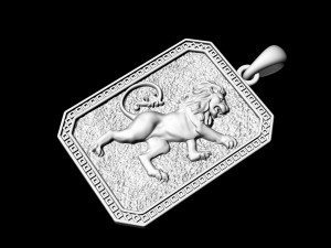 heraldic rampant lion pendant Modelo de Impressão 3D