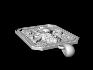 heraldic rampant lion pendant 3D Print Model
