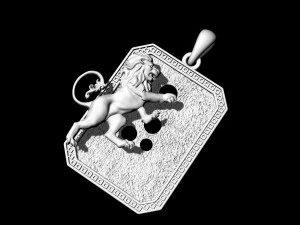 heraldic rampant lion pendant 3D Print Model