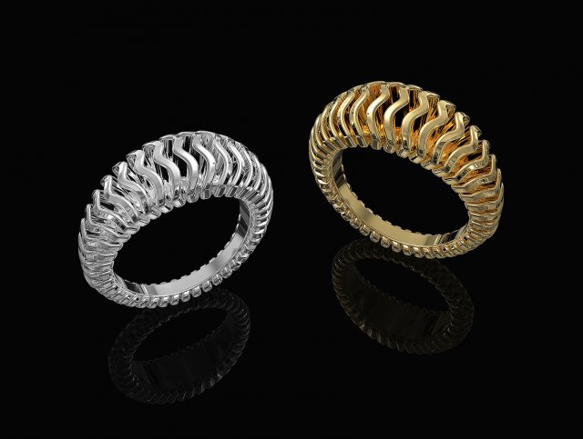 waves ring with thick walls 3D प्रिंट मॉडल .c4d .max .obj .3ds .fbx .stl .blend