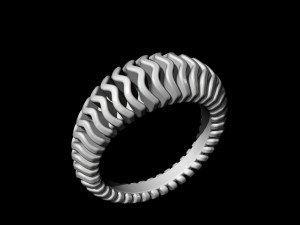 waves ring with thick walls 3D प्रिंट मॉडल
