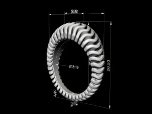 waves ring with thick walls 3D प्रिंट मॉडल