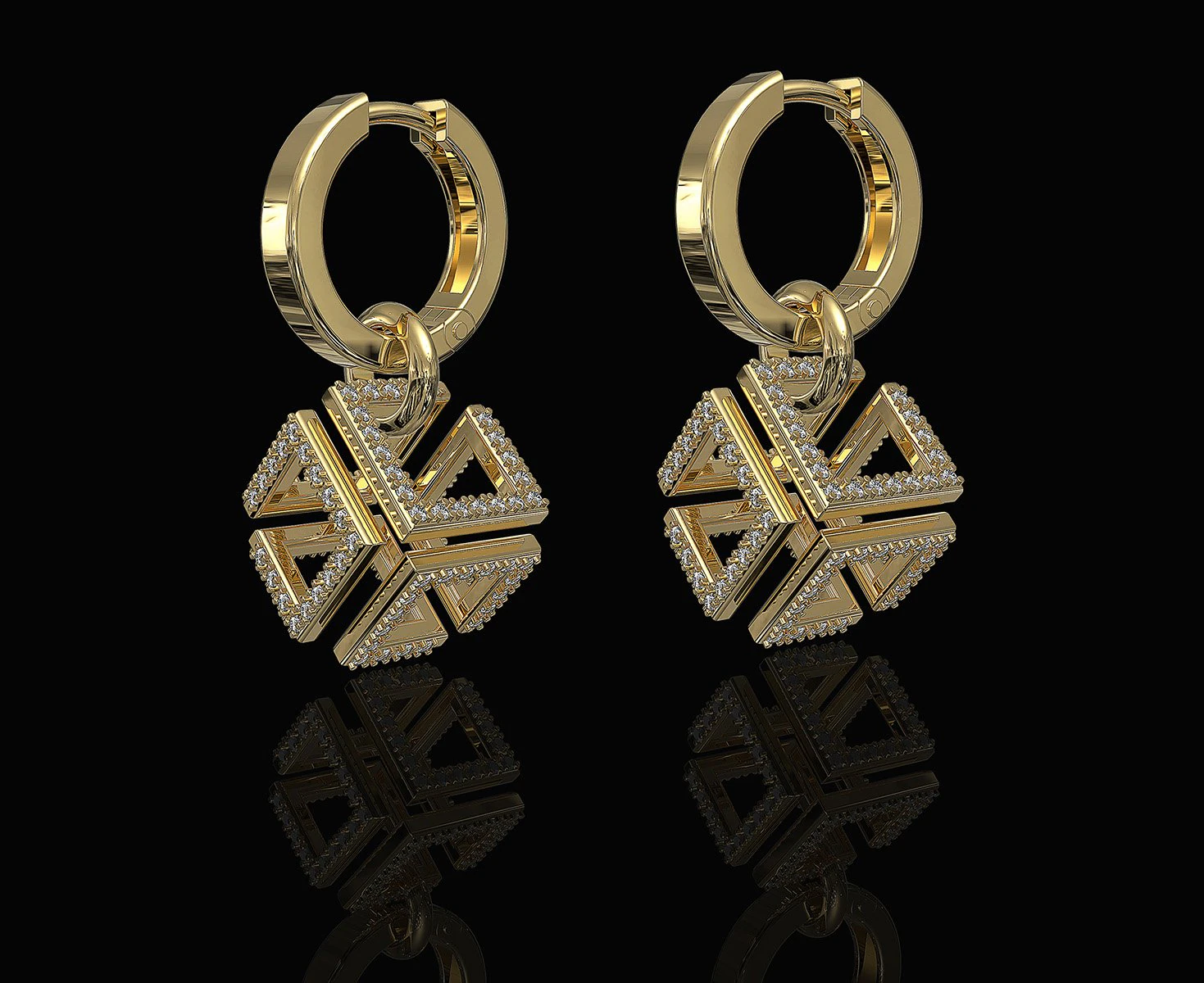 infinity cube earrings 3D Print Model .c4d .max .obj .3ds .fbx .stl .blend