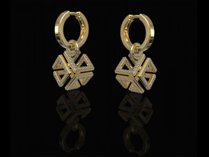 infinity cube earrings 3Dプリントモデル