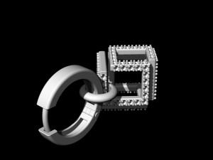 infinity cube earrings 3Dプリントモデル
