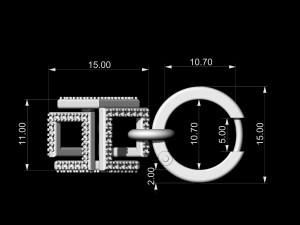 infinity cube earrings 3Dプリントモデル