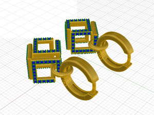 infinity cube earrings 3Dプリントモデル