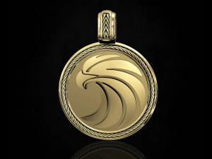 ciondolo rotondo con aquila Modello di stampa 3D