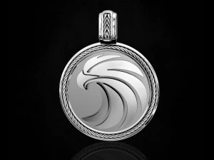 ciondolo rotondo con aquila Modello di stampa 3D