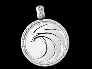 ciondolo rotondo con aquila Modello di stampa 3D