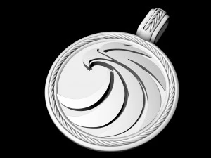 ciondolo rotondo con aquila Modello di stampa 3D