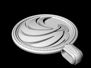 ciondolo rotondo con aquila Modello di stampa 3D