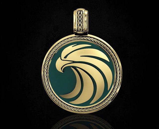 round eagle pendant 3D प्रिंट मॉडल .c4d .max .obj .3ds .fbx .stl .blend 