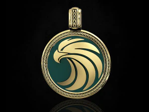 liontin elang bulat Model Cetak 3D