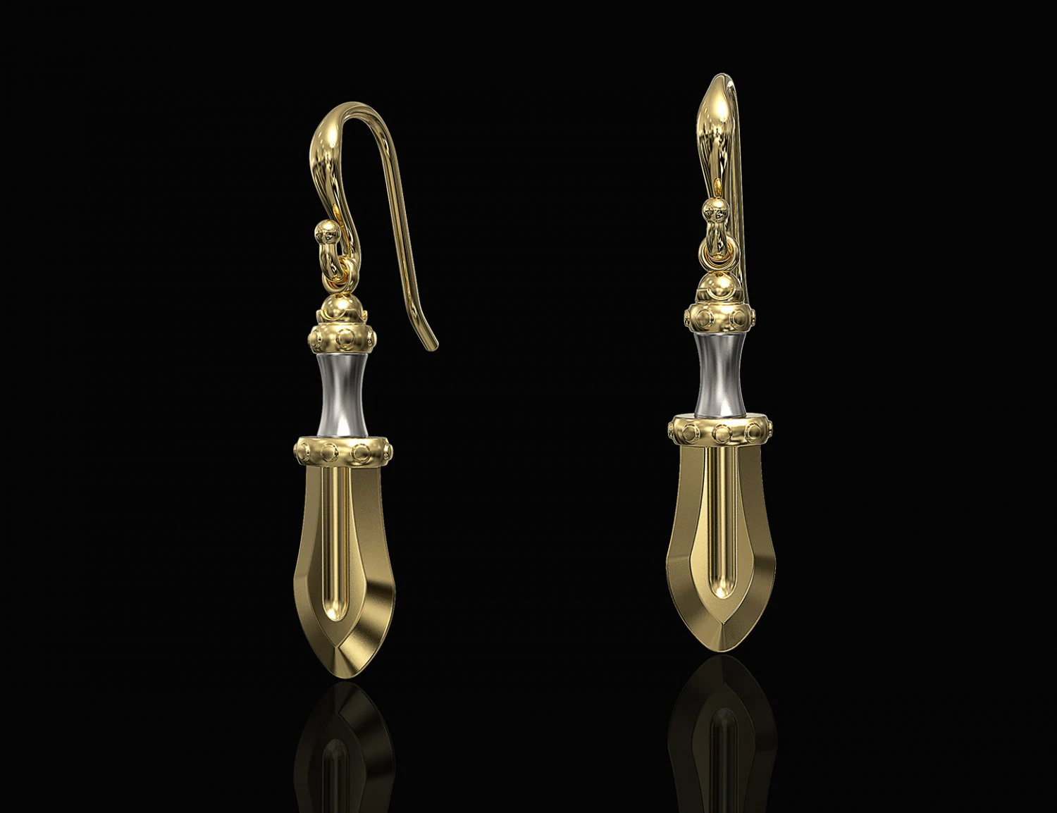 mini sword earrings 3D Print Model .c4d .max .obj .3ds .fbx .stl .blend 