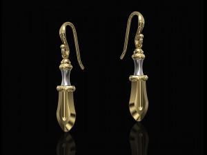mini sword earrings 3Dプリントモデル