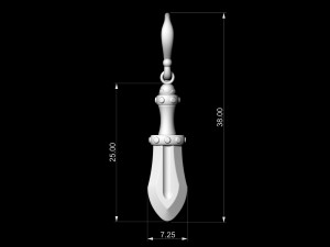 mini sword earrings 3Dプリントモデル