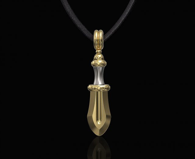 mini sword pendant 3D Print Model .c4d .max .obj .3ds .fbx .stl .blend