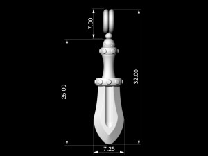 mini sword pendant 3D Print Model