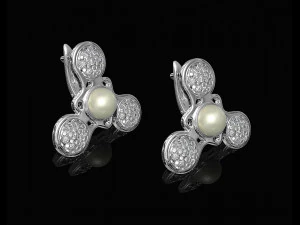pearl spinner earrings 3D Print Model