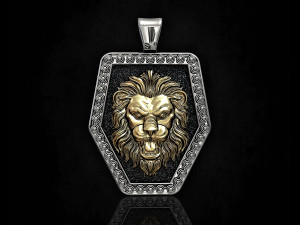 lion face pendant Modelo de impresión 3D