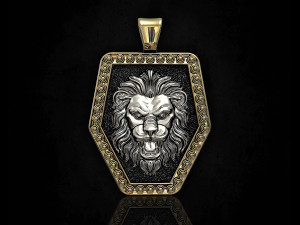 lion face pendant 3D Print Model