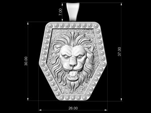 lion face pendant 3D Print Model