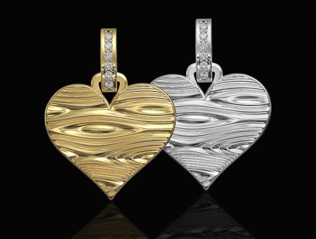 textured heart pendant Modello di stampa 3D .c4d .max .obj .3ds .fbx .stl .blend 