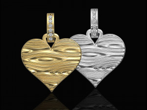 textured heart pendant 3Dプリントモデル