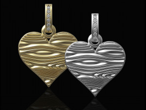 textured heart pendant Modello di stampa 3D