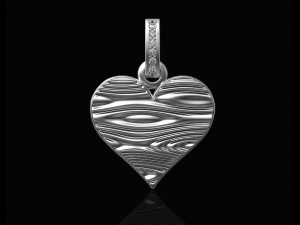 textured heart pendant Modello di stampa 3D