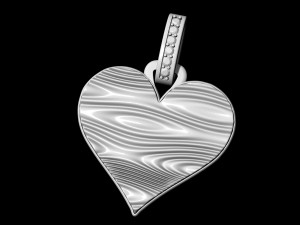 textured heart pendant Modello di stampa 3D