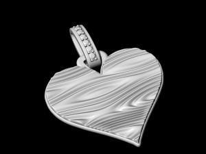 textured heart pendant Modello di stampa 3D