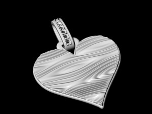 textured heart pendant Modello di stampa 3D