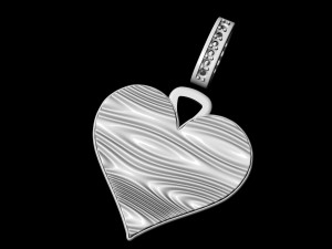 textured heart pendant Modello di stampa 3D