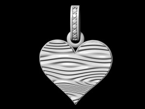 textured heart pendant Modello di stampa 3D