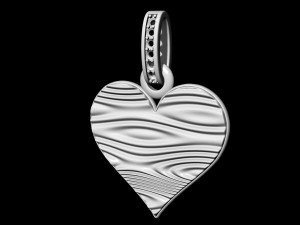 textured heart pendant Modello di stampa 3D