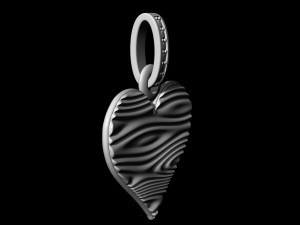 textured heart pendant Modello di stampa 3D