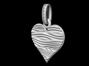 textured heart pendant Modello di stampa 3D