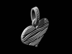 textured heart pendant Modello di stampa 3D