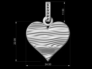 textured heart pendant Modello di stampa 3D