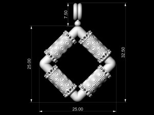 textured poles pendant 3Dプリントモデル