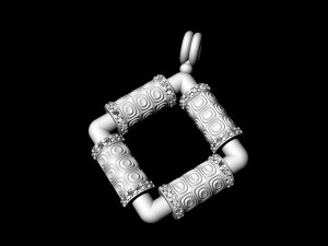 textured poles pendant 3Dプリントモデル