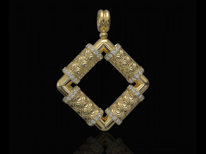 textured poles pendant 3Dプリントモデル