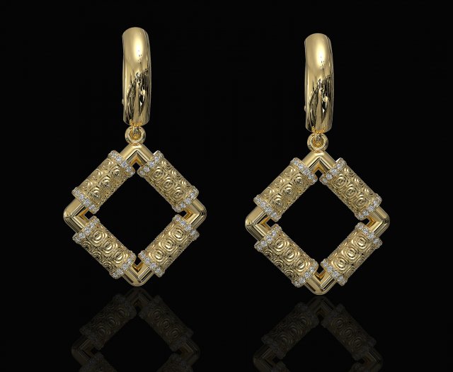 textured poles earrings 3Dプリントモデル .c4d .max .obj .3ds .fbx .stl .blend 