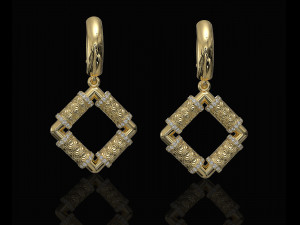 textured poles earrings 3Dプリントモデル