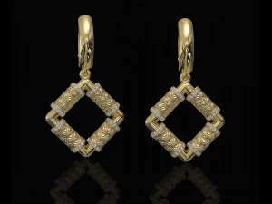 getextureerde palen oorbellen 3D printmodel